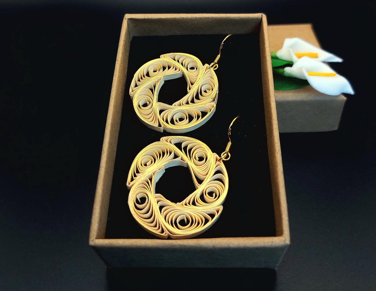 Windmills -Gold Gilded on Ivory