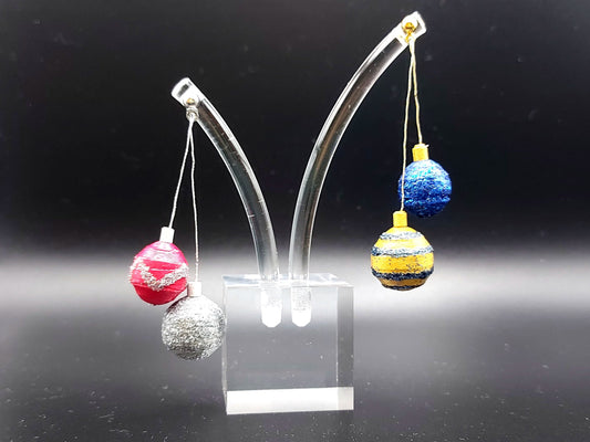 Christmas Tree Balls- Paper Quilling Earrings- Quilling Jewelry- Handmade Earrings- Silver Plated Earring Hooks- Unique Gift