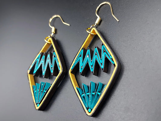 Antique Blue- Paper Quilling Earrings-  Quilling Jewelry- Handmade Earrings- Silver Plated Earring Hooks- Unique Gift