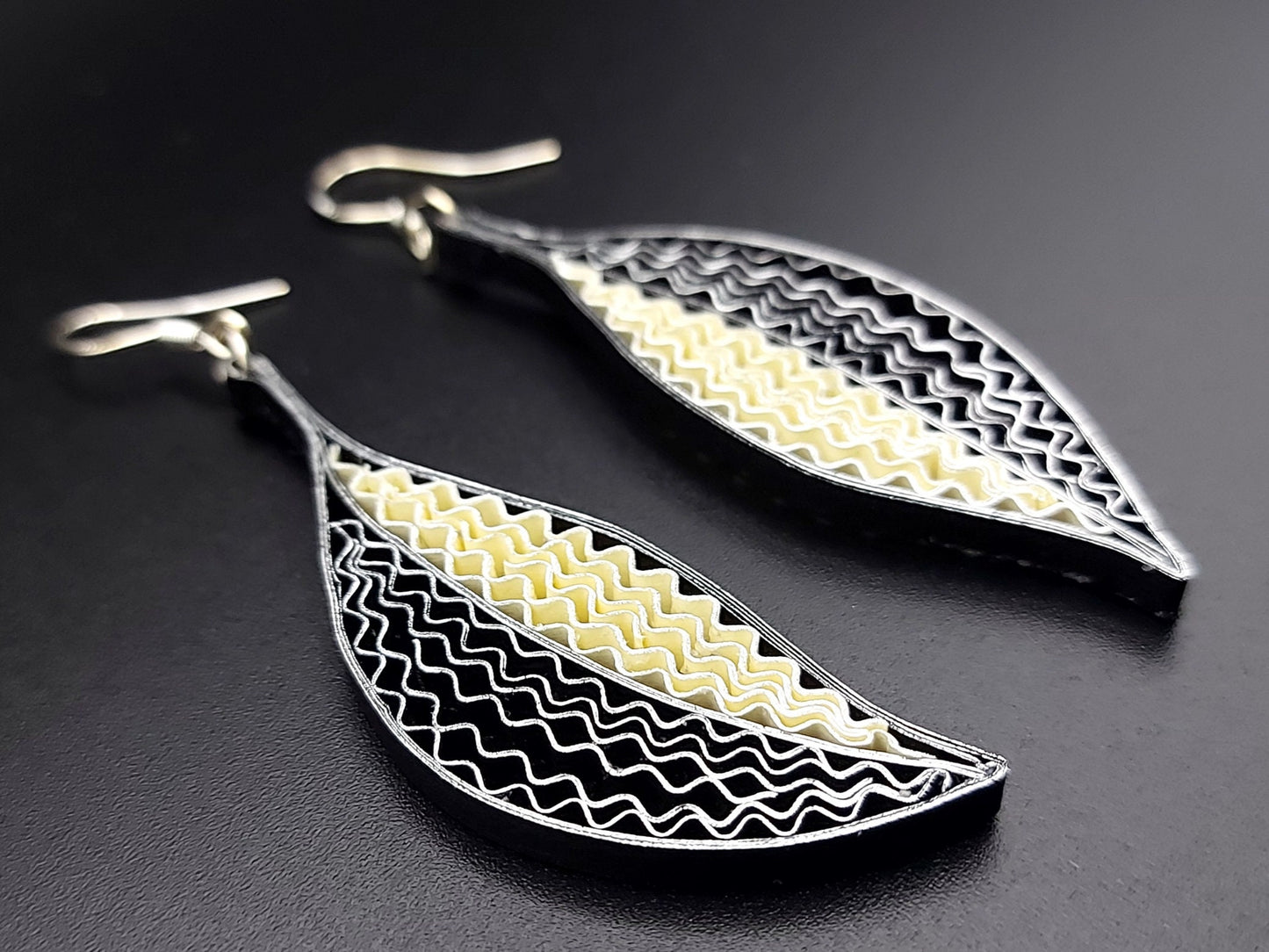Bright Leaves - Paper Quilling Earrings-  Quilling Jewelry- Handmade Earrings- Silver Plated Earring Hooks- Unique Gift
