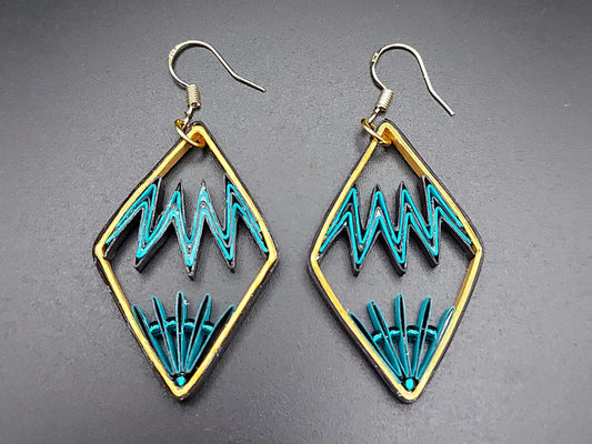 Antique Blue- Paper Quilling Earrings-  Quilling Jewelry- Handmade Earrings- Silver Plated Earring Hooks- Unique Gift