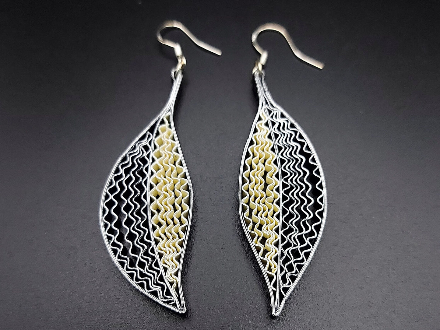 Bright Leaves - Paper Quilling Earrings-  Quilling Jewelry- Handmade Earrings- Silver Plated Earring Hooks- Unique Gift